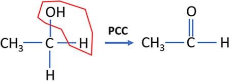 ethanol CH3CH2OH oxidation to ethanal CH3CHO by PCC